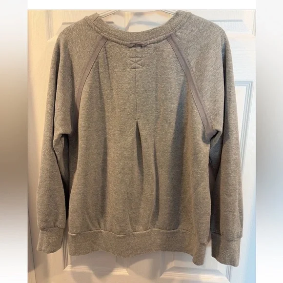 Women’s Prana Cozy Up Hemp Blend Crewneck Pullover Heather Gray Sweatshirt M - Picture 4 of 9